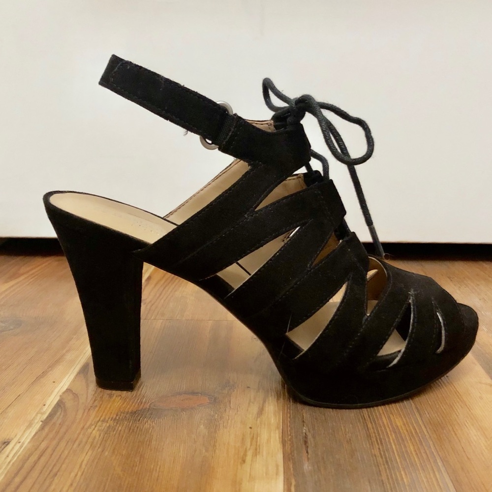 Naturalizer lace-up peep toe pumps
